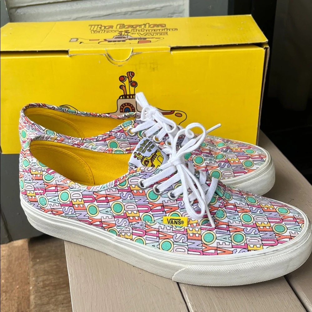 Vans Multi-Color Beatles Yellow Submarine Pattern Authentic Sneakers - Picture 1 of 6